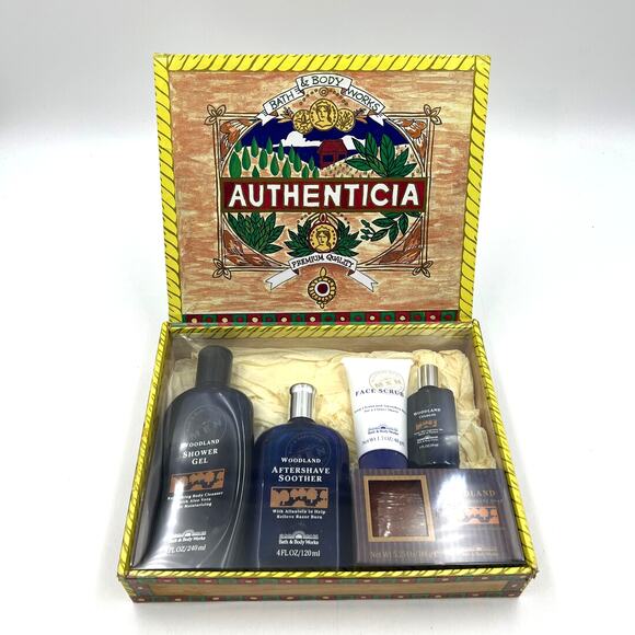 Bath & Body Works Men's Woodland Set Vintage 90s New RARE - Picture 2 of 14